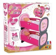 Postýlky a kolébky pro panenky - Patrová postel Baby Nurse Zlatá edice Smoby pro dvě panenky od 24 měsíců_3
