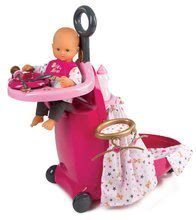 Hry na domácnosť - Set upratovací vozík s vedrom Clean Smoby vysávač a prebaľovací vozík s bábikou zelený_2