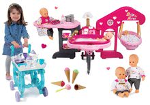 Babacenter - Szett babacenter játékbabának Baby Nurse Smoby háromrészes, játékbaba és Frozen XL Tea Trolley felszolgálókocsi fagylaltokkal_14