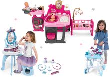 Domčeky pre bábiky sety - Set domček pre bábiku Violette Baby Nurse Large Doll's Play Center Smoby a kozmetický stolík Frozen 2v1 a servírovací vozík Frozen 2 XL Tea Trolley_22