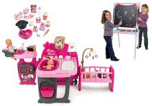 Domčeky pre bábiky sety -  NA PREKLAD - Set domček pre bábiku Violette Baby Nurse Large Doll's Play Center Smoby a školská tabuľa výškovo nastaviteľná magnetická_21