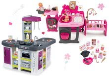 Puppenhäuser Sets - Puppenhaus-Set Violette Baby Nurse Large Doll's Play Center Smoby und elektronische Küche Tefal Studio XXL Bubble_19