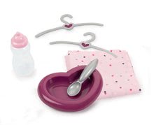 Puppenhäuser - Wickeltasche mit Puppenbett und Hochstuhl Violette Baby Nurse Smoby für Puppen mit 6 Zubehörteilen ab 18 Monaten_3