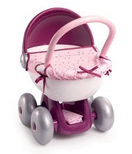 Kočíky od 18 mesiacov - Hlboký kočík s textilom Violette Baby Nurse Smoby s tichým chodom a ergonomickou 55 cm vysokou rúčkou od 18 mes_1