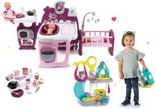 Domčeky pre bábiky sety - Set domček pre bábiku Violette Baby Nurse Large Doll's Play Center Smoby a domček pre mačičku s hojdačkou a šmykľavkou_1