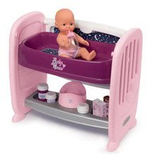 Betten und Wiegen für Puppen - Bett mit Wickeltisch Violette Baby Nurse 2in1 Smoby 3 Positionen mit 8 Zubehörteilen ab 24 Monaten_1