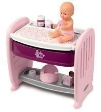 Domčeky pre bábiky sety - Set postieľka k posteli s prebaľovacím pultom Violette Baby Nurse 2v1 Smoby s cikajúcou bábikou a kuchynka Tefal Studio Bubble elektronická s doplnkami_0