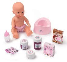 Postieľky a kolísky pre bábiky - Set postieľka k posteli s prebaľovacím pultom Violette Baby Nurse 2v1 Smoby s cikajúcou bábikou a jedálenská stolička_0