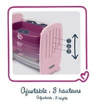 Postýlky a kolébky pro panenky - Postýlka k posteli s pultem na přebalování Violette Baby Nurse 2v1 Smoby 3 pozice s 8 doplňky od 24 měsíců_0