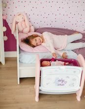 Kolica za lutke setovi - Set kolica za dvije lutke Twin Trio Pastel Maxi Cosi & Quinny Smoby i krevetić s odjećom i lutkom koja može mokriti_12