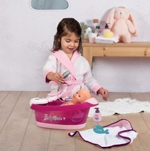 Domčeky pre bábiky sety - Set vanička s tečúcou vodou elektronická Violette Baby Nurse Smoby a opatrovateľsky kútik so zvukom a svetlom a 30 cm bábikou_0