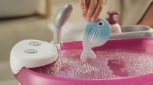 Doplňky pro panenky - Vanička s tekoucí vodou elektronická Violette Baby Nurse Smoby s jacuzzi koupelí a Led osvětlením pro 42 cm panenku_2