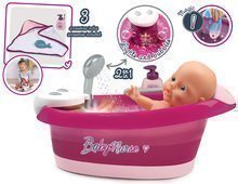 Domčeky pre bábiky sety - Set vanička s tečúcou vodou elektronická Violette Baby Nurse Smoby so spacím vakom a kolíska s kolotočom_6