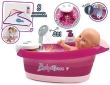 Doplnky pre bábiky - Vanička s tečúcou vodou elektronická Violette Baby Nurse Smoby s jacuzzi kúpelom a Led osvetlením pre 42 cm bábiku_1