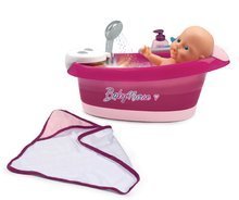 Doplňky pro panenky - Vanička s tekoucí vodou elektronická Violette Baby Nurse Smoby s jacuzzi koupelí a Led osvětlením pro 42 cm panenku_12