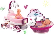 Domčeky pre bábiky sety - Set vanička s tečúcou vodou elektronická Violette Baby Nurse Smoby a opatrovateľsky kútik so zvukom a svetlom a 30 cm bábikou_32