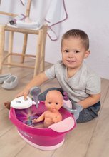 Játékbaba kiegészítők - Kiskád játékbabának folyó vízzel elektronikus Violette Baby Nurse Smoby pezsgőfürdővel és Led fénnyel 42 cm játékbabának_14