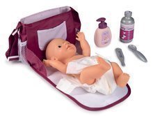 Puppenzubehör - Wickeltasche mit Pampers Violette Baby Nurse Smoby mit 7 Zubehörteilen mit verstellbarem Arm_0