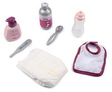 Accesorii pentru păpuși - Geantă de înfășat cu pampers Violette Baby Nurse Smoby cu 7 accesorii și curele reglabile_4