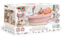 Accesorii pentru păpuși - Cădiță cu apă curentă la duș Balneo Bath Natur D'Amour Baby Nurse Smoby cu jacuzzi cu limină și bule electronică_11