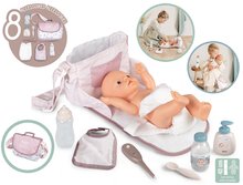 Játékbaba kiegészítők - Pelenkázótáska pelussal Changing Bag Natur D'Amour Baby Nurse Smoby 8 kiegészítővel 42 cm játékbabának_1