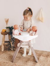 Játékbaba etetőszékek - Etetőszék ikreknek Twin Highchair 2in1 Natur D'Amour Baby Nurse Smoby 42 cm játékbabának 4 kiegészítővel 24 hó-tól_0