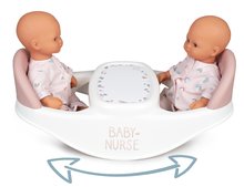 Játékbaba etetőszékek - Etetőszék ikreknek Twin Highchair 2in1 Natur D'Amour Baby Nurse Smoby 42 cm játékbabának 4 kiegészítővel 24 hó-tól_3