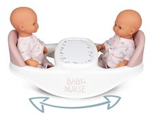 Židličky pro panenky - Jídelní židle pro dvojčata Twin Highchair 2in1 Natur D'Amour Baby Nurse Smoby pro 42 cm panenky se 4 doplňky od 24 měsíců_3