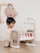 Játékbaba kiságyak és bölcsők - Bölcső kiságyforgóval Baby´s Cot Natur D'Amour Baby Nurse Smoby 42 cm játékbabának 18 hó-tól_0