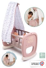 Betten und Wiegen für Puppen - Wiege mit Stoffhimmel Cradle Natur D'Amour Baby Nurse Smoby für 42 cm Puppe ab 18 Monaten_1