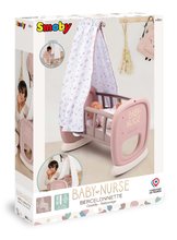 Játékbaba kiságyak és bölcsők - Bölcső textil baldachinnal Cradle Natur D'Amour Baby Nurse Smoby 42 cm játékbabának 18 hó-tól_3