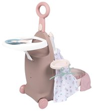 Hišice za dojenčke - Previjalni kovček na kolesih Suitcase 3in1 Natur D'Amour Baby Nurse Smoby s posteljico in stolčkom za hranjenje in 6 dodatkov od 18 mes_7