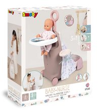Domečky pro panenky - Přebalovací kufřík na kolečkách Suitcase 3in1 Natur D'Amour Baby Nurse Smoby s postýlkou a jídelní židlí 6 doplňků od 18 měsíců_9