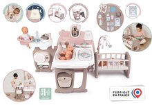 Domčeky pre bábiky sety - Set domček pre bábiku Large Doll's Play Center Natur D'Amour Baby Nurse Smoby a odrážadlo so zvukom Bobby Car s vozíkom a 32 cm bábika_1