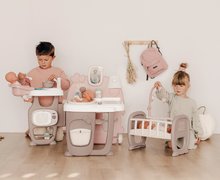 Kompleti za oskrbo punčk in dojenčkov - Komplet hišica za dojenčka Large Doll's Play Center Natur D'Amour Baby Nurse Smoby in športni voziček z nosilko in 32 cm dojenčkom_1
