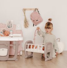 Kućice za lutke setovi - Set kućica za lutku Large Doll's Play Center Natur D'Amour Baby Nurse Smoby i kolica sa sjedalicom za hranjenje autosjedalicom krevetićem i nosiljkom_8