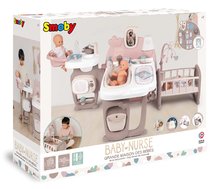 Pečovatelské centrum pro panenky - Set domeček pro panenku Large Doll's Play Center Natur D'Amour Baby Nurse Smoby a elektronický obchod Maxi Market s lékařským vozíkem_36