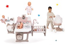 Domki dla lalek w zestawie - Zestaw domek dla lalki Large Doll's Play Center Natur D'Amour Baby Nurse Smoby i wózek typu gondola z 32 cm lalką_43