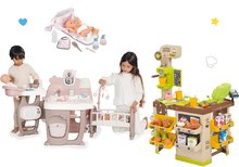 Domčeky pre bábiky sety - Set domček pre bábiku Large Doll's Play Center Natur D'Amour Baby Nurse Smoby a kaviareň Bio s kávovarom a prebaľovacia taška s plienkou_36