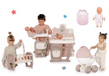 Kompleti za oskrbo punčk in dojenčkov - Komplet hišica za dojenčka Large Doll's Play Center Natur D'Amour Baby Nurse Smoby in globoki voziček s spalno vrečo in 32 cm dojenčkom_43