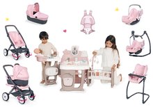 Puppenhäuser Sets - Set Spielhaus für die Puppe Large Doll's Play Center Natur D'Amour Baby Nurse Smoby und ein Kinderwagen mit Esszimmerstuhl, Autositz, Schaukel und Känguru 220376-4_58