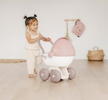 Vozički od 18. meseca - Globoki voziček s tekstilom Natur D'Amour Baby Nurse Smoby za 42 cm dojenčka s 55 cm visokim ergonomskim ročajem od 18 mes_0