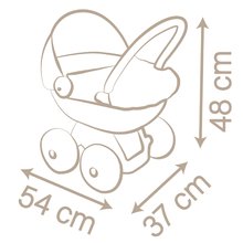 Kinderwagen für Puppe ab 18 Monaten - Kinderwagen mit Textilien Natur D'Amour Baby Nurse Smoby für eine 42 cm große Puppe mit einem 55 cm hohen ergonomischen Griff ab 18 Monaten_0