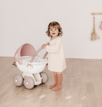 Vozički od 18. meseca - Globoki voziček s tekstilom Natur D'Amour Baby Nurse Smoby za 42 cm dojenčka s 55 cm visokim ergonomskim ročajem od 18 mes_1