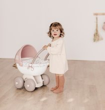 Cărucioare de la 18 luni - Cărucior adânc cu material textil Natur D'Amour Baby Nurse Smoby pentru păpușă de 42 cm cm înălțimea mânerului ergonomic de 55 cm de la 18  luni_1