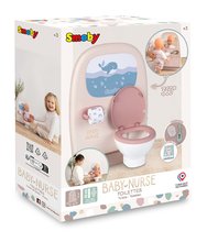 Spielküchensets - Set Küchenelektronik mit einstellbarer Höhe Tefal Evolutive Smoby eine Toilette mit Badezimmer für Puppen mit Badewanne, Stuhl und Wiege._45