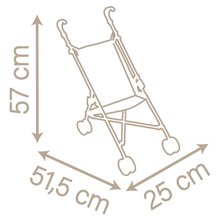 Cărucioare de la 18 luni - Cărucior de golf pliabil Foldable Pushchair Natur D'Amour Baby Nurse Smoby pentru păpușă de 42 cm înălțimea mânerului 58 cm de la 24 luni_4