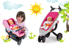 Cărucioare pentru păpuși seturi - Set cărucior gemeni Maxi Cosi&Quinny Smoby (mâner de împins 70 cm) şi scaun de maşină_9