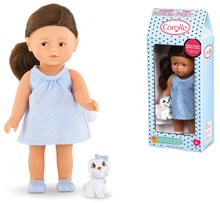 Puppen ab 3 Jahren - Puppe Mini Corolline Set Romy Corolle mit braunen Augen und einem Hund 20 cm CO240060_1