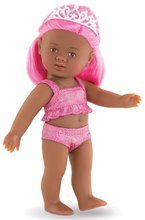 Lalki od 3 roku życia - Lalka Syrenka Melia Mini Mermaid Corolle z brązowymi oczami i różowymi włosami, 20 cm_0